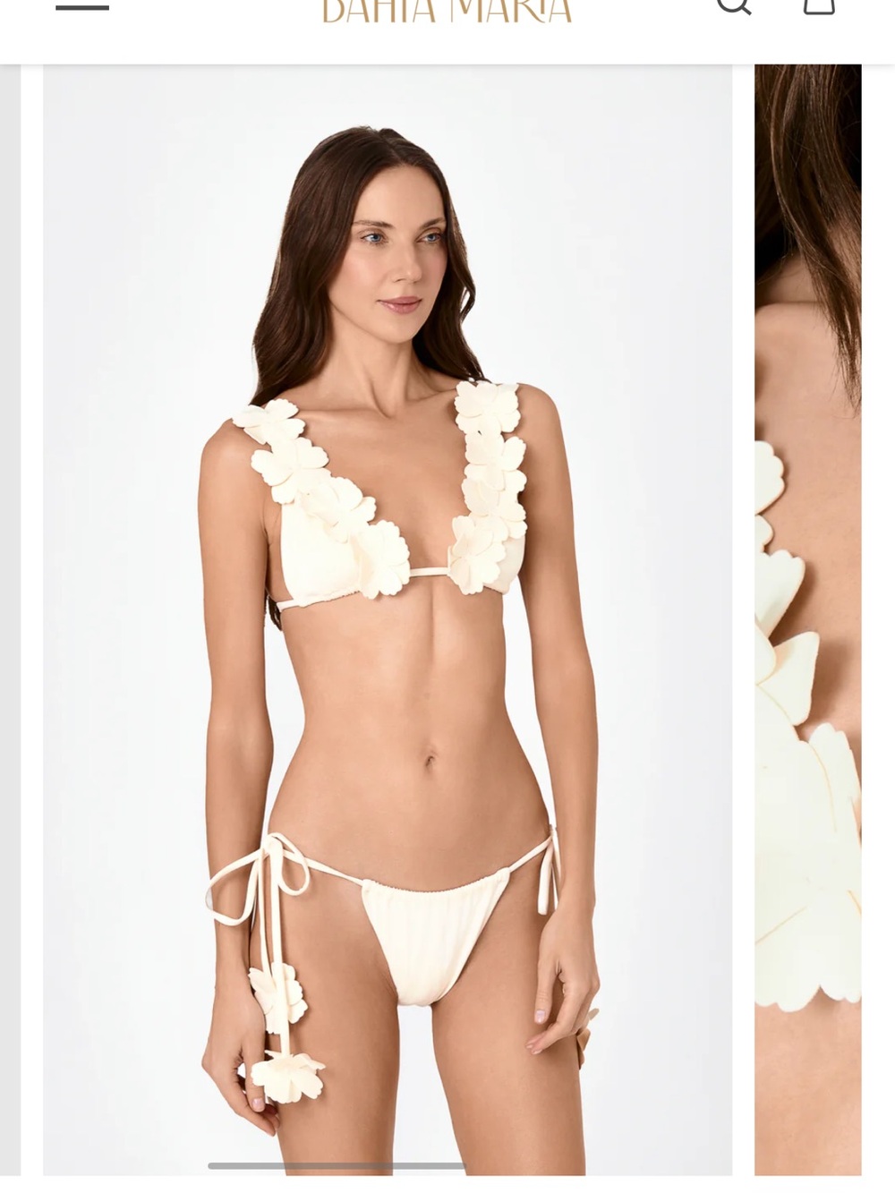 NWT Dahlia Maria Cream Floral Appliqué Bikini